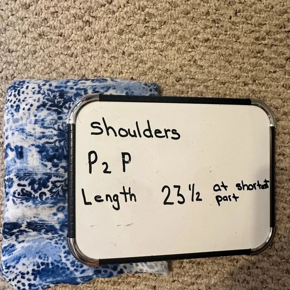 Chicos open front, blue marbled lightweight (viscose )cardigan. Size S/M - Picture 9 of 9